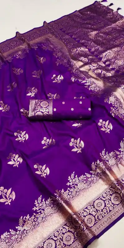 MB 39 Purple Color Banarasi Silk Saree with Lace Work & Zari Work. Grab it for ₹1999. Delivery 4-6 Working Days. Shop now. | Bollywood Sarees, Creative Sarees, Designer Sarees, Embroidered Sarees, Ethnic Saree, Modern Digital sarees, Party Wear Sarees, Sarees