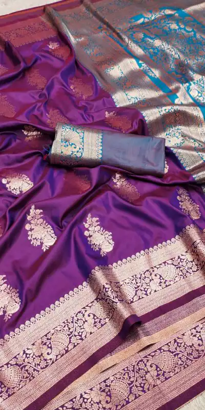 MB 1027 Purple in Banarasi Silk Zari Work & Lace Work Saree . Available at ₹1999 only. Delivery 4-6 Working Days. Shop now. | Bollywood Sarees, Creative Sarees, Designer Sarees, Embroidered Sarees, Ethnic Saree, Modern Digital sarees, Party Wear Sarees, Sarees