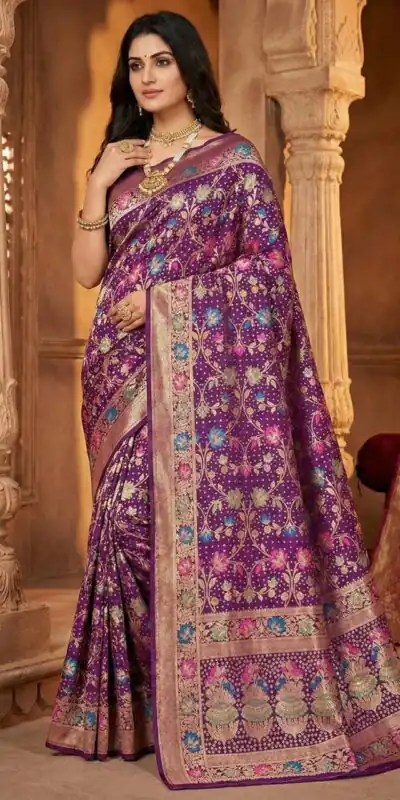 MS 546 Purple in Color Banarasi Silk Zari Work All Over Saree . Available at ₹1649 only. Delivery 4-6 Working Days. Shop now. | Bollywood Sarees, Creative Sarees, Designer Sarees, Embroidered Sarees, Ethnic Saree, Modern Digital sarees, Party Wear Sarees, Sarees