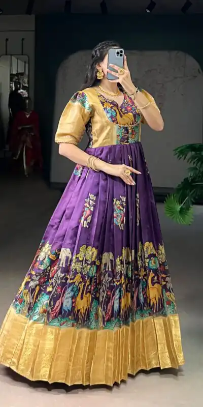 YNF 5009 Purple Dola Silk Weaving Work Gown with Designer Work. Introductory Price ₹1749. Delivery 4-6 Working Days. Shop now. | Bollywood Gowns, Creative Gowns, Designer Gowns, Embroidered Gowns, Gowns, Party Wear Gowns