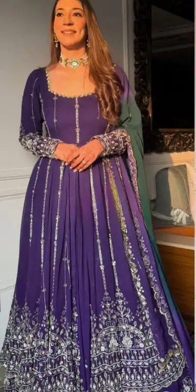 RTC 5949 Purple in Faux Georgette Lace Work & Digital Print Lehenga Choli . Grab it for ₹2449. Delivery 4-6 Working Days. Shop now. | Bollywood Lehenga, Creative Lehenga, Designer Lehenga, Embroidered Lehenga, Lehenga, Party Wear Lehenga