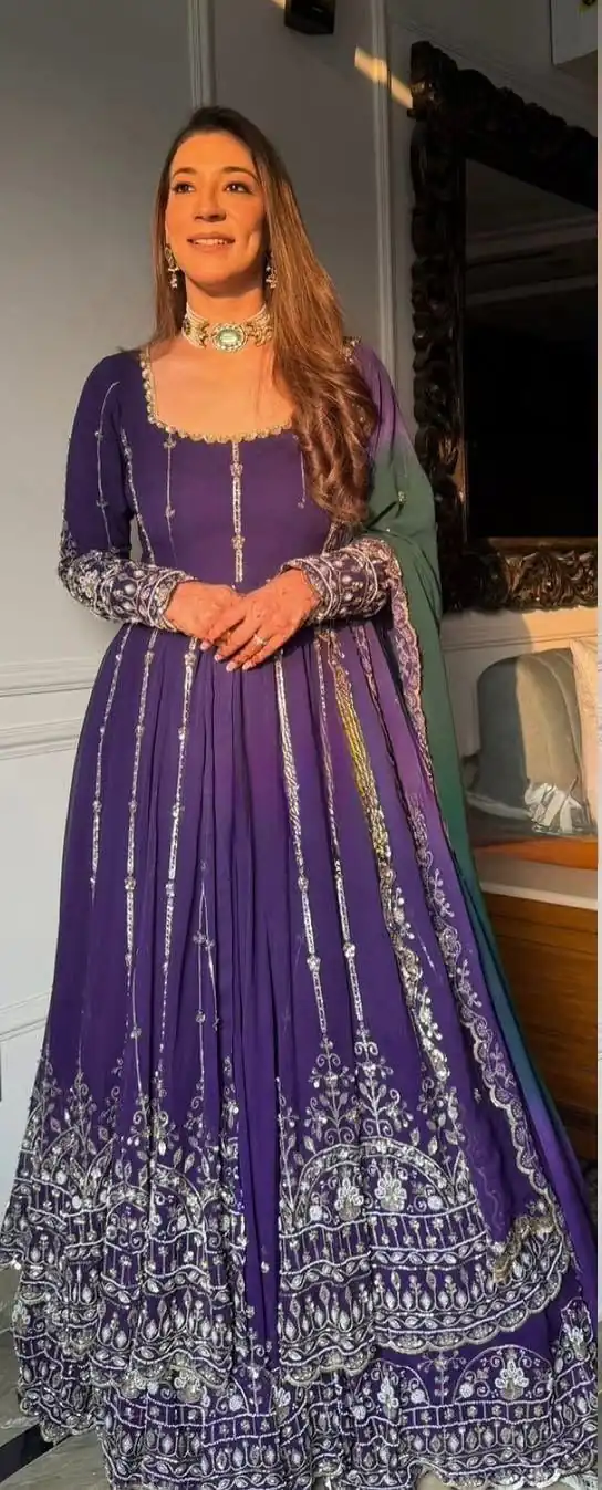 RTC 5949 Purple in Faux Georgette Lace Work & Digital Print Lehenga Choli . Grab it for ₹2449. Delivery 4-6 Working Days. Shop now. | Bollywood Lehenga, Creative Lehenga, Designer Lehenga, Embroidered Lehenga, Lehenga, Party Wear Lehenga