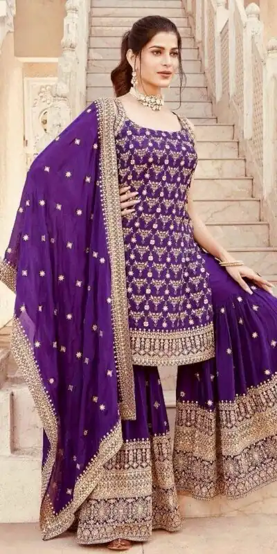 RTC 5892 Purple Faux Georgette Salwar Suit Perfect for Wedding, Party, Durga Puja, Mehendi, Baby Shower – . Festive Deal ₹2549. Delivery 4-6 Working D | Jump Suits, Tops & Bottoms, Track Suits, Trendy Wear, Casual Suits, Creative suits, Designer Suits, Palazzo Suits, Party Wear Suits, Patiala Suits, Salwar suit, Straight Suits