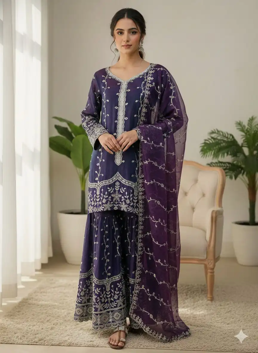 SSR 533 Purple Color Fendy Silk Salwar Suit with Embroidery Work. Affordable Price ₹2149. Delivery 4-6 Working Days. Shop now. | Jump Suits, Straight Suits, Casual Suits, Creative suits, Designer Suits, Palazzo Suits, Party Wear Suits, Patiala Suits, Salwar suit