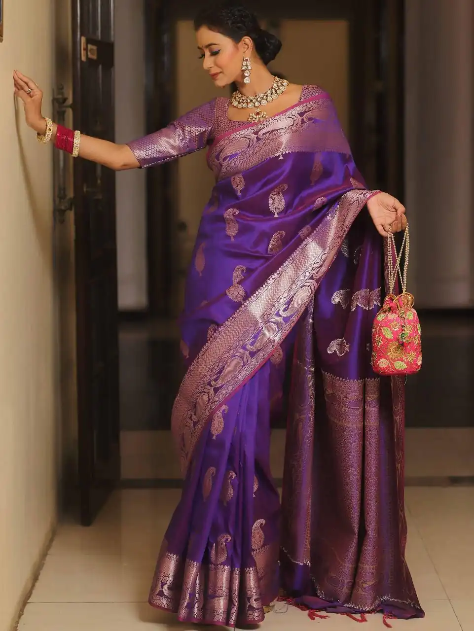 KPR 276 Purple in Soft Lichi Silk Lace Border & Lace Work Saree . Available at ₹1499 only. Delivery 4-6 Working Days. Shop now. | Bollywood Sarees, Creative Sarees, Designer Sarees, Embroidered Sarees, Ethnic Saree, Modern Digital sarees, Party Wear Sarees, Sarees