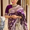 Purple Lichi Silk Jacquard Work Saree