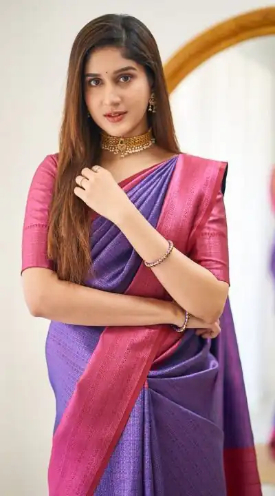 KPR 177 Purple in Soft Lichi Silk Jacquard Work Designer Work Saree . Now at just ₹1449. Delivery 4-6 Working Days. Shop now. | Bollywood Sarees, Creative Sarees, Designer Sarees, Embroidered Sarees, Ethnic Saree, Modern Digital sarees, Party Wear Sarees, Sarees