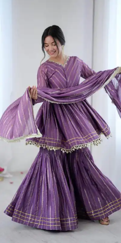 SRK 5300 Purple Mal Chanderi With Lace Work & Mirror Work Salwar Suit . Get it for ₹2099. Delivery 4-6 Working Days. Shop now. | Jump Suits, Straight Suits, Tops & Bottoms, Track Suits, Trendy Wear, Casual Suits, Creative suits, Designer Suits, Palazzo Suits, Party Wear Suits, Patiala Suits, Salwar suit