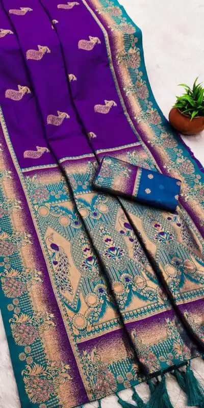 MB 1013 Purple Color Paithani silk Saree with Zari Work & Lace Work. Festive Deal ₹2399. Delivery 4-6 Working Days. Shop now. | Bollywood Sarees, Creative Sarees, Designer Sarees, Embroidered Sarees, Ethnic Saree, Modern Digital sarees, Party Wear Sarees, Sarees