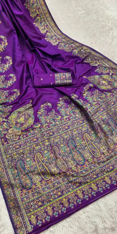 MB 46 Purple Color Pashmina Silk Woven Motifs Saree . Wedding, Party, Festive, Available at ₹2399 only. Delivery 4-6 Working Days. Shop now. | Bollywood Sarees, Creative Sarees, Designer Sarees, Embroidered Sarees, Ethnic Saree, Modern Digital sarees, Party Wear Sarees, Sarees