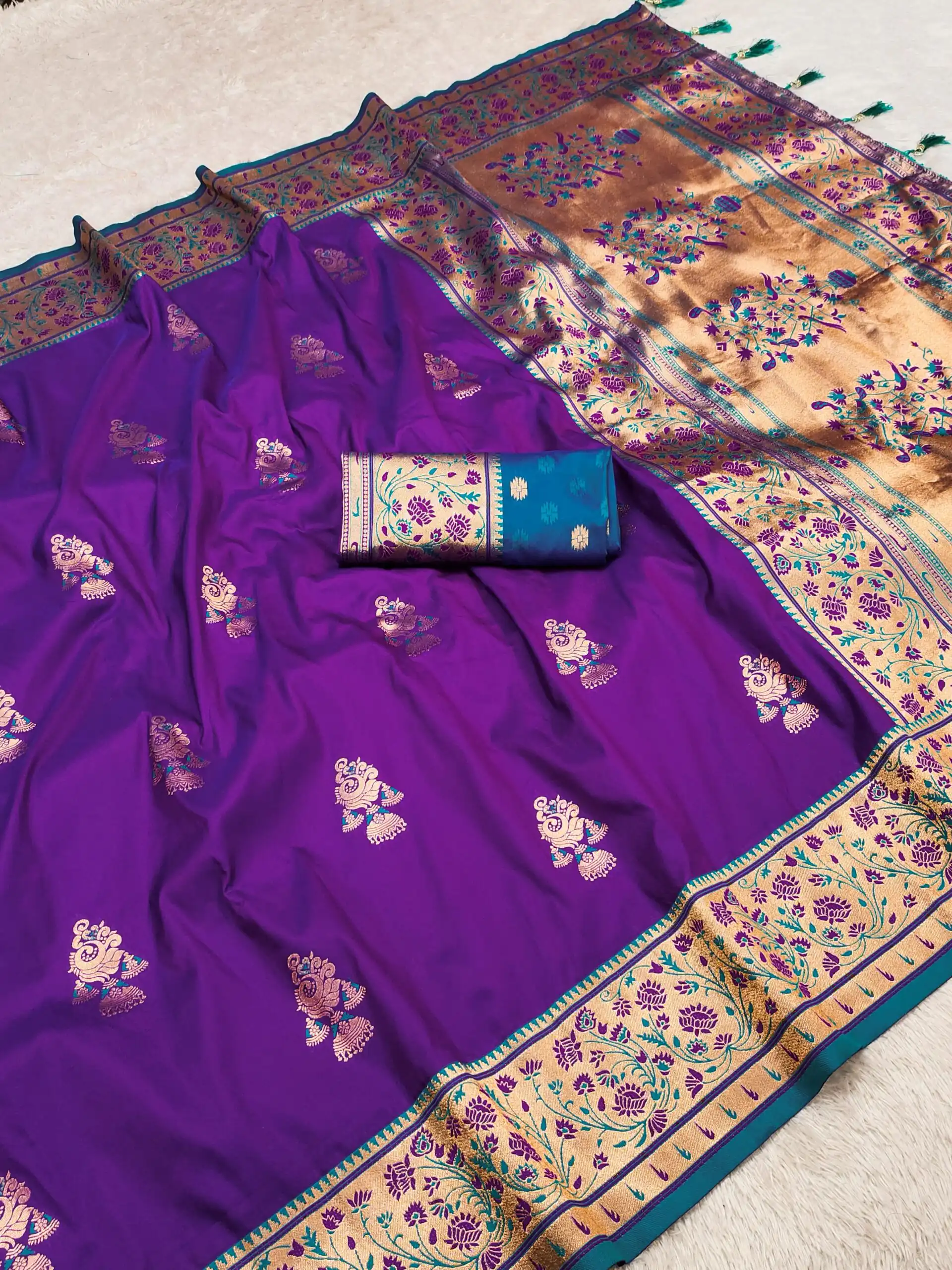 MB 28 Purple Pethani Silk Saree with Zari Work & Lace Work. Wedding, Party, Festive, Events Grab it for ₹2099. Delivery 4-6 Working Days. Shop now. | Bollywood Sarees, Creative Sarees, Designer Sarees, Embroidered Sarees, Ethnic Saree, Modern Digital sarees, Party Wear Sarees, Sarees