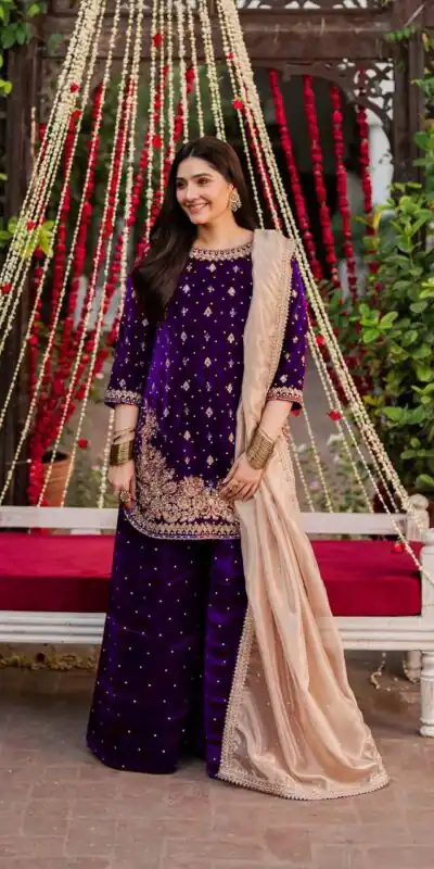 KD 1536 Purple Viscose Velvet Thread Sequence Work Salwar Suit Wedding, Party, Festive, Events, Special Price ₹2399. Delivery 4-6 Working Days. Shop now. | Designer Suits, Jump Suits, Tops & Bottoms, Track Suits, Trendy Wear, Casual Suits, Creative suits, Palazzo Suits, Party Wear Suits, Patiala Suits, Salwar suit, Straight Suits
