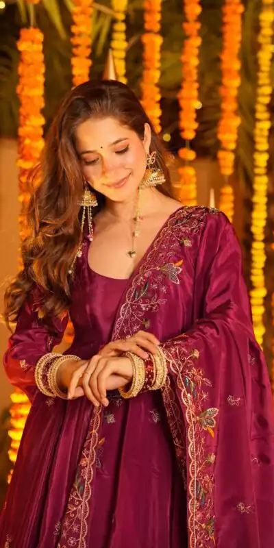 KD 1556 Rani Pink Natural Crap Silk Salwar Suit Perfect for Wedding, Party, Karwa Chauth, Raksha Bandhan, Engagement – . Grab it for ₹2549. Delive | Jump Suits, Straight Suits, Casual Suits, Creative suits, Designer Suits, Palazzo Suits, Party Wear Suits, Patiala Suits, Salwar suit