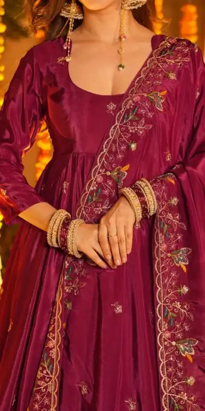 KD 1556 Rani Pink Natural Crap Silk Salwar Suit Perfect for Wedding, Party, Karwa Chauth, Raksha Bandhan, Engagement – . Grab it for ₹2549. Delive | Jump Suits, Straight Suits, Casual Suits, Creative suits, Designer Suits, Palazzo Suits, Party Wear Suits, Patiala Suits, Salwar suit