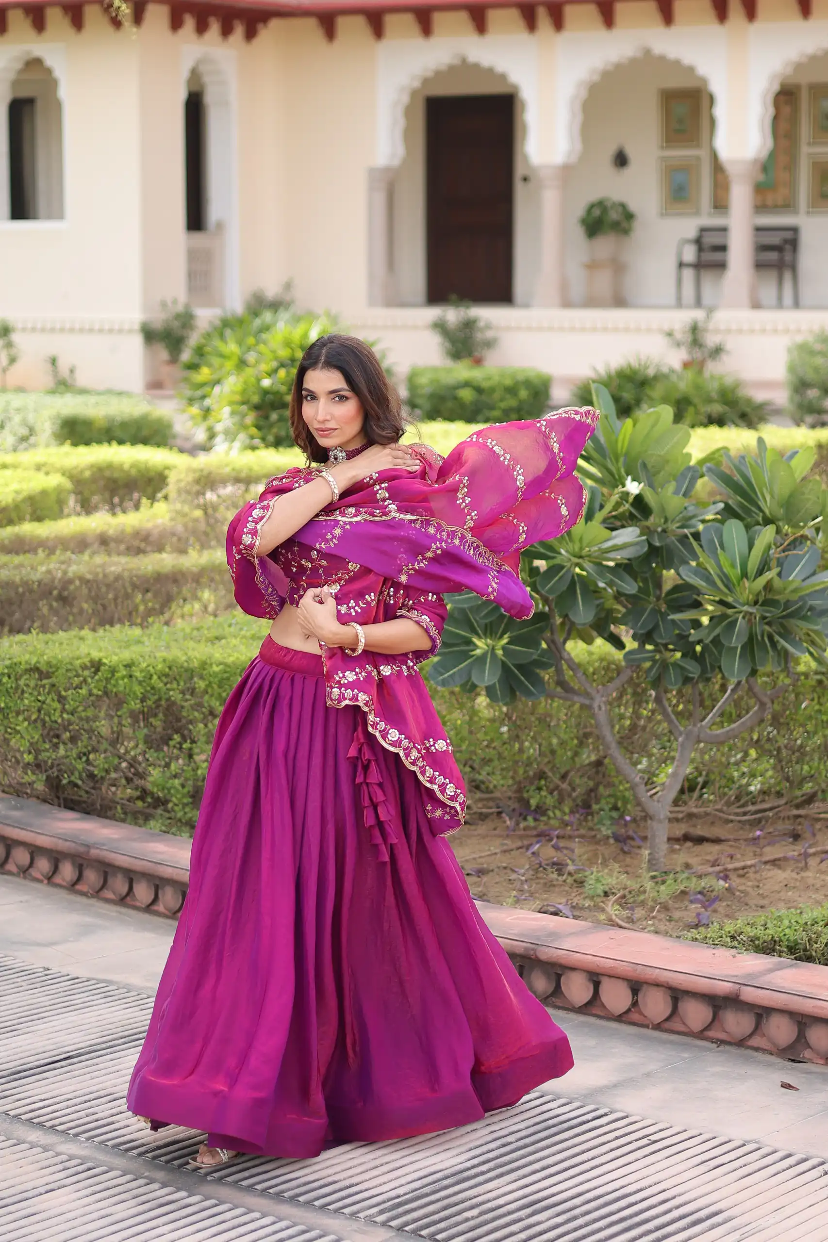 KA 5053 Rani Pink Fendi Silk Lehenga Choli with Sequins Work & Embroidery Work. Exclusive Offer ₹2049. Delivery 4-6 Working Days. Shop now. | Bollywood Lehenga, Creative Lehenga, Designer Lehenga, Embroidered Lehenga, Lehenga, Party Wear Lehenga