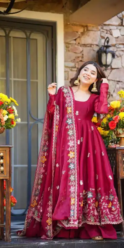 KD 1559 Rani Pink with Designer Work Organza Silk Salwar Suit . Exclusive Offer ₹2599. Delivery 4-6 Working Days. Shop now. | Jump Suits, Straight Suits, Tops & Bottoms, Track Suits, Trendy Wear, Casual Suits, Creative suits, Designer Suits, Palazzo Suits, Party Wear Suits, Patiala Suits, Salwar suit