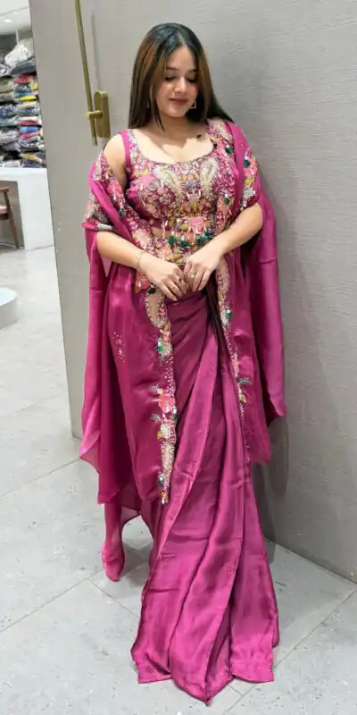 BE 425 Rani Pink Color Rangoli Silk Dhoti Suit with Embroidery Work. Best Price ₹1999. Delivery 4-6 Working Days. Shop now. | Jump Suits, Straight Suits, Tops & Bottoms, Track Suits, Trendy Wear, Casual Suits, Creative suits, Designer Suits, Palazzo Suits, Party Wear Suits, Patiala Suits, Salwar suit