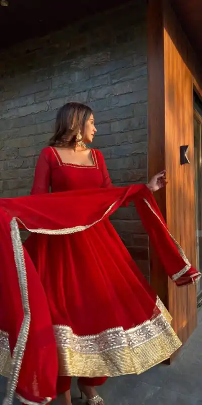 RTC 5961 Red in Color Blooming Georgette Lace Work Salwar Suit . Wedding, Party, Festive Grab it for ₹3049. Delivery 4-6 Working Days. Shop now. | Jump Suits, Straight Suits, Tops & Bottoms, Track Suits, Trendy Wear, Casual Suits, Creative suits, Designer Suits, Palazzo Suits, Party Wear Suits, Patiala Suits, Salwar suit