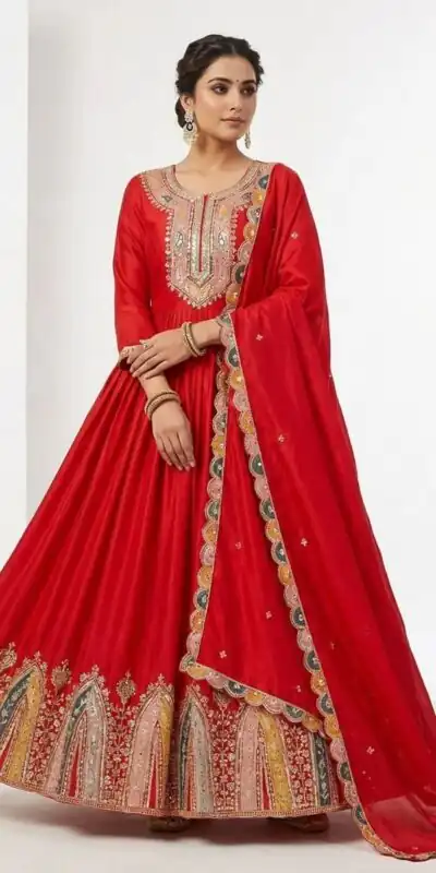 ZF 5002 Red Color Color Chinon Silk Salwar Suit with Embroidery Work. Festive Deal ₹2099. Delivery 4-6 Working Days. Shop now. | Jump Suits, Straight Suits, Tops & Bottoms, Track Suits, Trendy Wear, Casual Suits, Creative suits, Designer Suits, Palazzo Suits, Party Wear Suits, Patiala Suits, Salwar suit