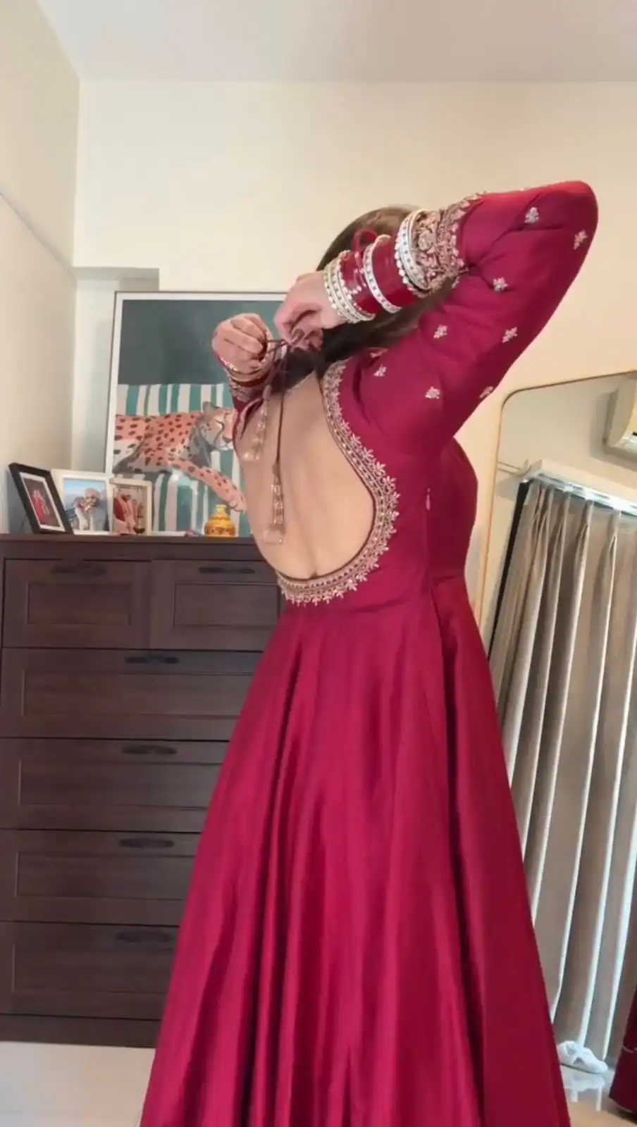 KD 1552 Red Chinon Silk Gown Perfect for Wedding, Party, Family Gatherings, Baisakhi, Baby Shower – . Grab it for ₹1999. Delivery 4-6 Working Days. | Bollywood Gowns, Creative Gowns, Designer Gowns, Embroidered Gowns, Gowns, Party Wear Gowns