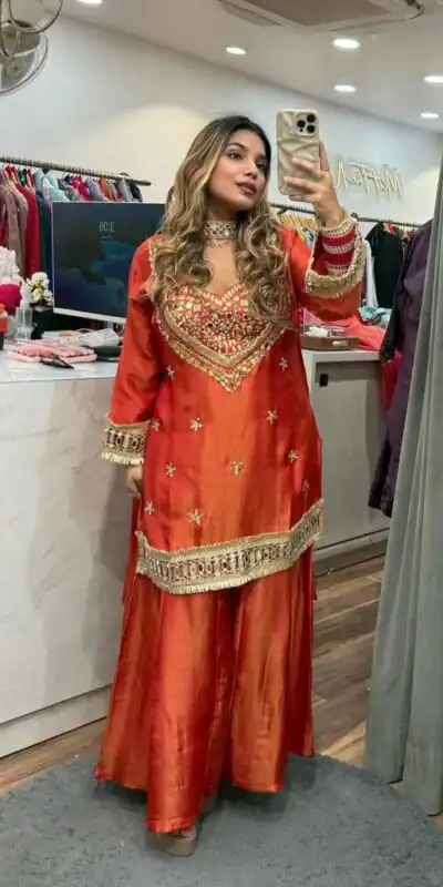 LG 2015 Red Cosmos Salwar Suit Perfect for Wedding, Party, Karwa Chauth, Eid, Holi – . Exclusive Offer ₹2099. Delivery 4-6 Working Days. Shop now. | Jump Suits, Straight Suits, Casual Suits, Creative suits, Designer Suits, Palazzo Suits, Party Wear Suits, Patiala Suits, Salwar suit
