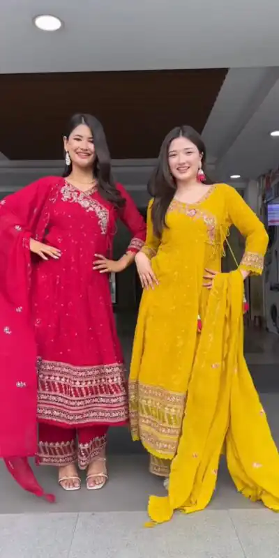 ST 1138 Red in Color Faux Georgette Embroidery Work Salwar Suit . Festive Deal ₹2099. Delivery 4-6 Working Days. Shop now. | Designer Suits, Jump Suits, Tops & Bottoms, Track Suits, Trendy Wear, Casual Suits, Creative suits, Palazzo Suits, Party Wear Suits, Patiala Suits, Salwar suit, Straight Suits