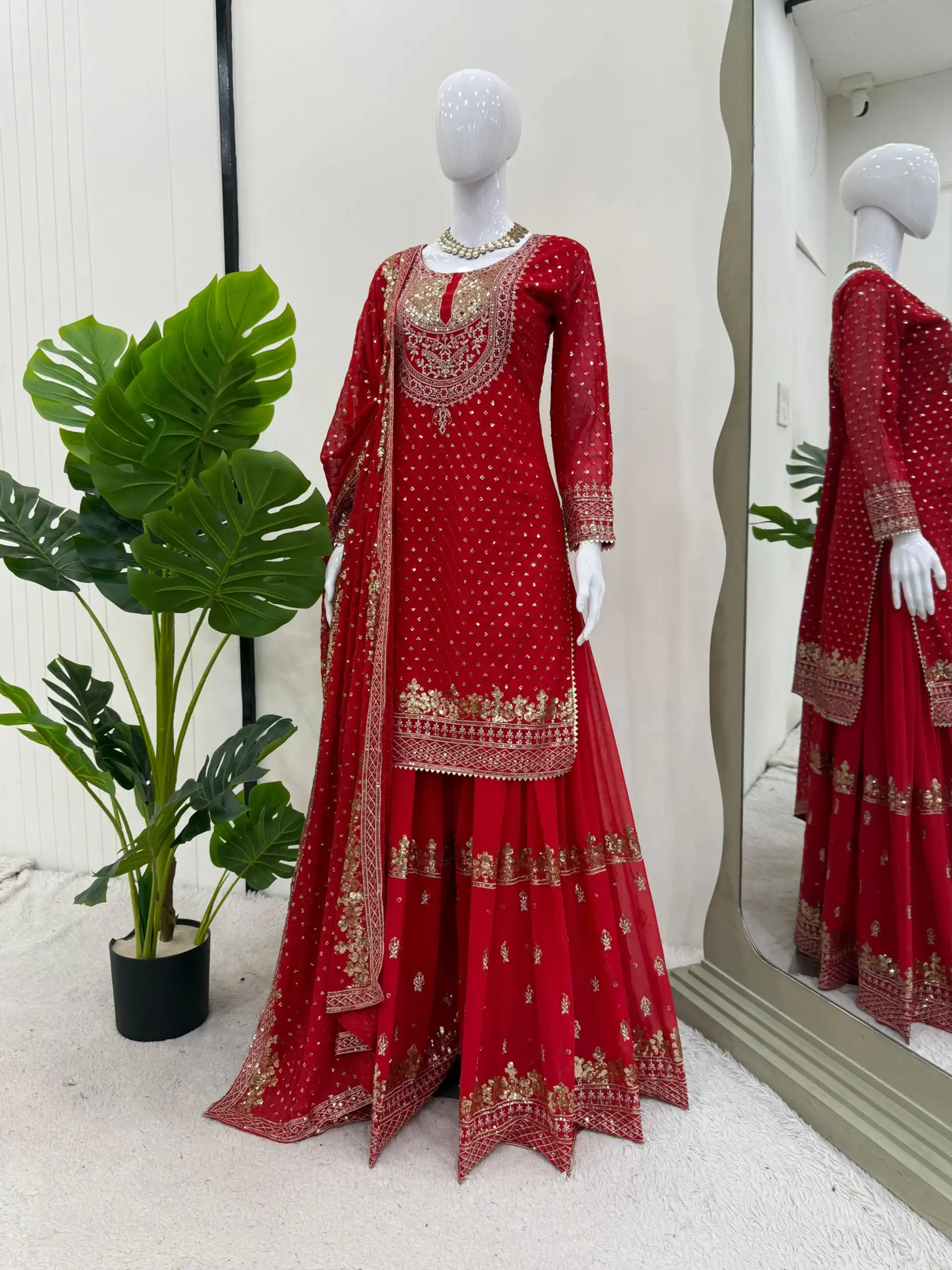 RTC 5899 Red Color Faux Georgette Salwar Suit with Lace Work. Exclusive Offer ₹2599. Delivery 4-6 Working Days. Shop now. | Jump Suits, Tops & Bottoms, Track Suits, Trendy Wear, Casual Suits, Creative suits, Designer Suits, Palazzo Suits, Party Wear Suits, Patiala Suits, Salwar suit, Straight Suits