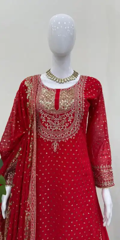 RTC 5899 Red Color Faux Georgette Salwar Suit with Lace Work. Exclusive Offer ₹2599. Delivery 4-6 Working Days. Shop now. | Jump Suits, Tops & Bottoms, Track Suits, Trendy Wear, Casual Suits, Creative suits, Designer Suits, Palazzo Suits, Party Wear Suits, Patiala Suits, Salwar suit, Straight Suits