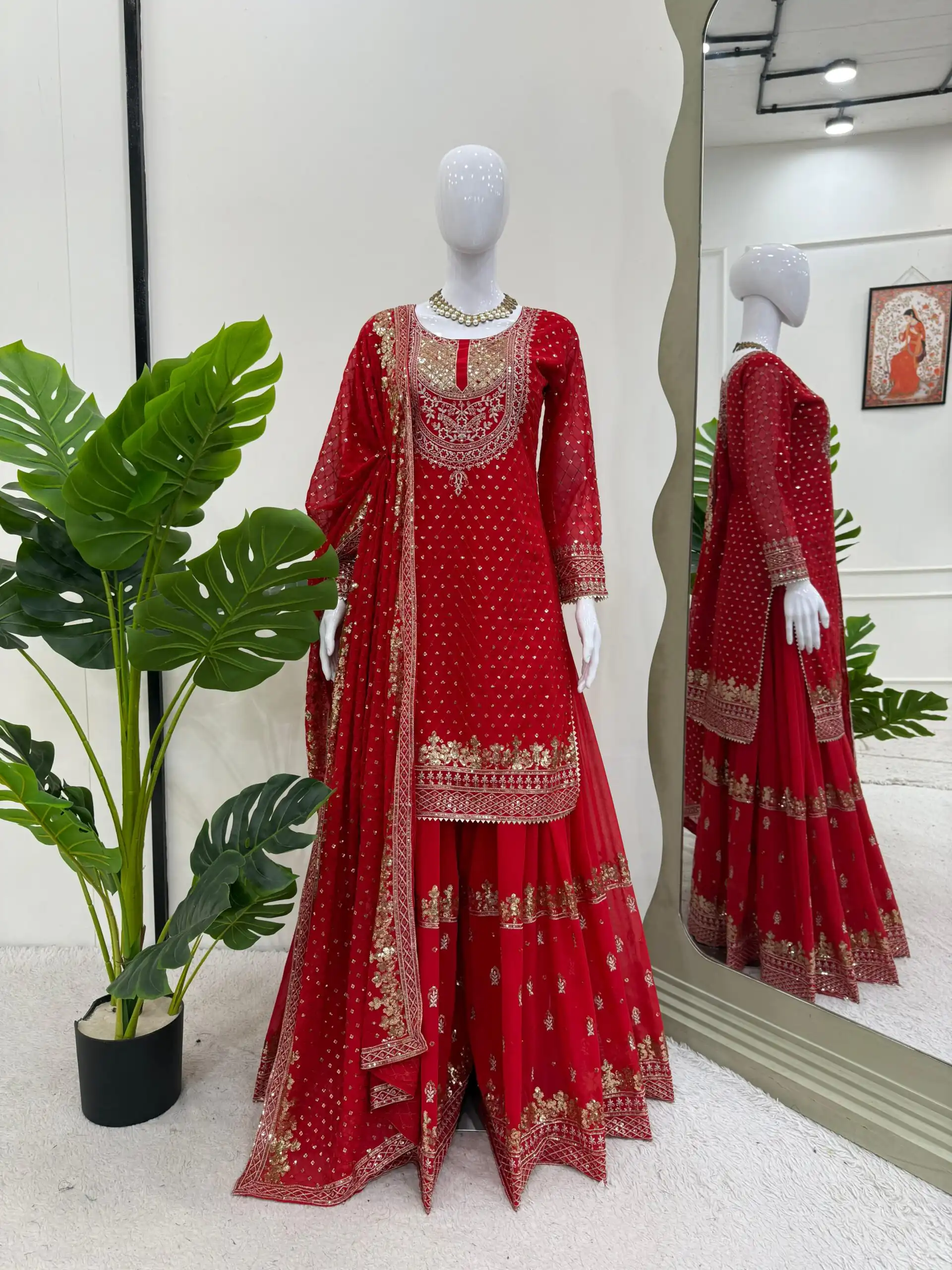 RTC 5899 Red Color Faux Georgette Salwar Suit with Lace Work. Exclusive Offer ₹2599. Delivery 4-6 Working Days. Shop now. | Jump Suits, Tops & Bottoms, Track Suits, Trendy Wear, Casual Suits, Creative suits, Designer Suits, Palazzo Suits, Party Wear Suits, Patiala Suits, Salwar suit, Straight Suits