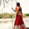 Red Fox Georgette With Embroidery Lehenga Choli