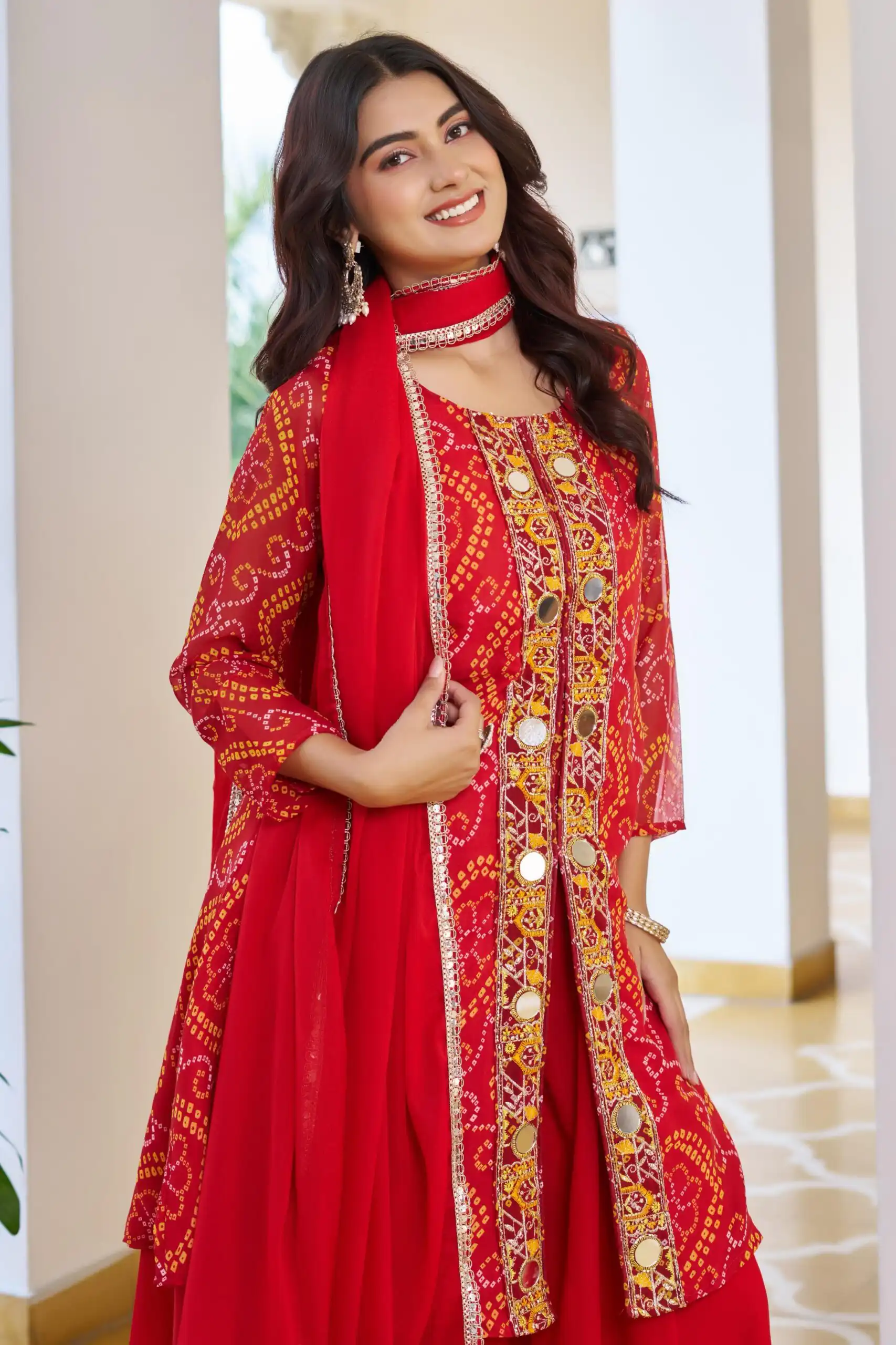 Ram 148 Red in Georgette Badhani print Embroidery Work & Mirror Work Salwar Suit . Exclusive Offer ₹2149. Delivery 4-6 Working Days. Shop now. | Designer Suits, Jump Suits, Tops & Bottoms, Track Suits, Trendy Wear, Casual Suits, Creative suits, Palazzo Suits, Party Wear Suits, Patiala Suits, Salwar suit, Straight Suits