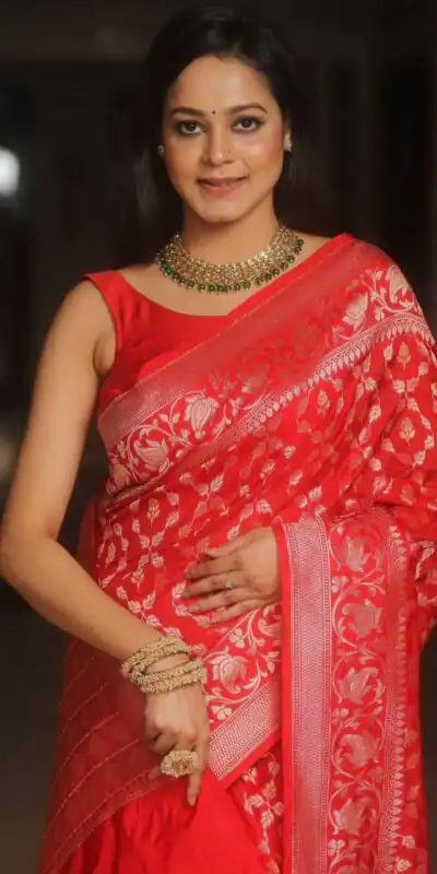 KPR 277 Red in Soft Lichi Silk Lace Border & Lace Work Saree . Available at ₹1299 only. Delivery 4-6 Working Days. Shop now. | Bollywood Sarees, Creative Sarees, Designer Sarees, Embroidered Sarees, Ethnic Saree, Modern Digital sarees, Party Wear Sarees, Sarees