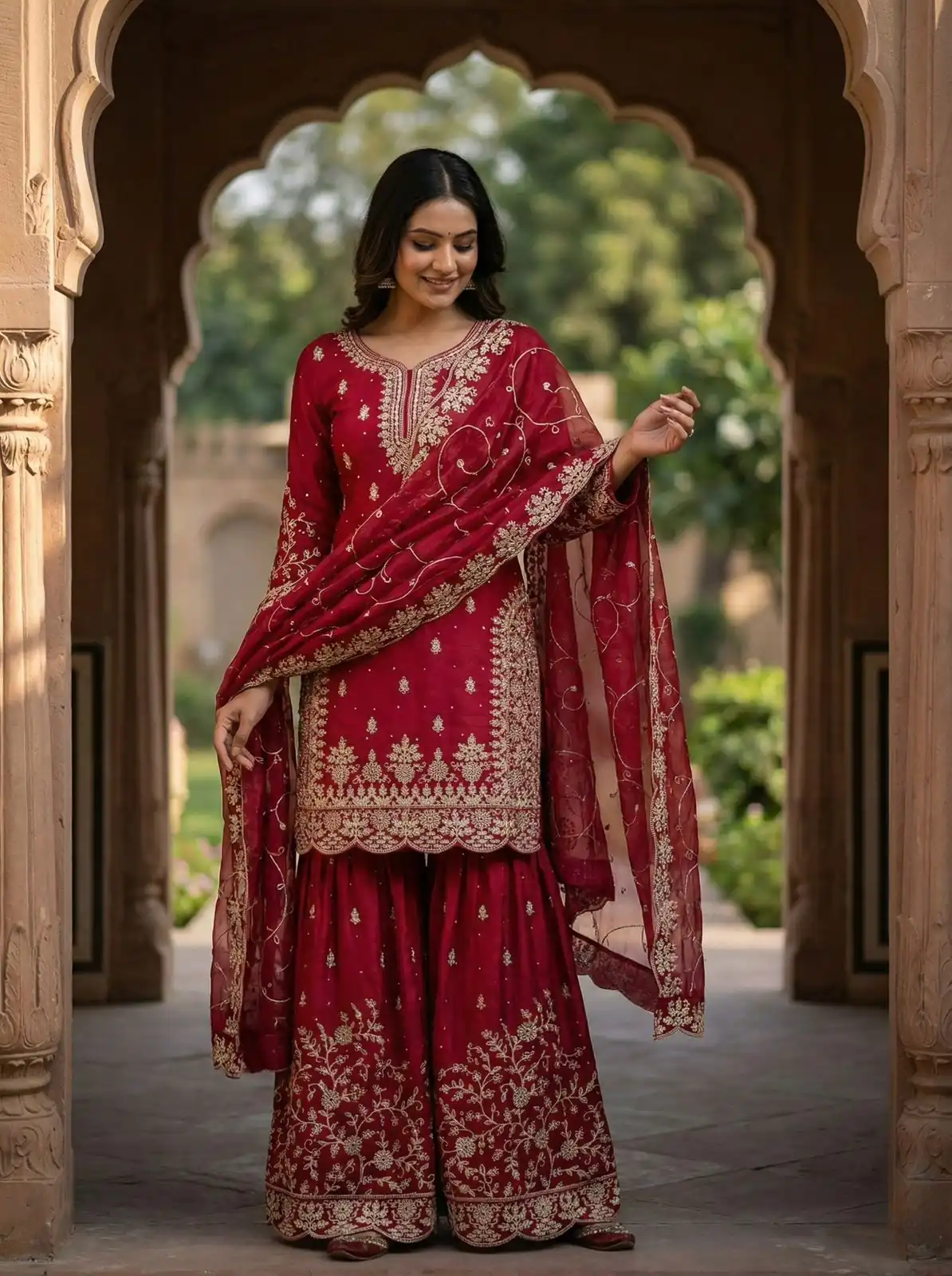 SRK 5319 Red in Organza Silk Embroidery Work & Lace Work Salwar Suit . Now at just ₹2549. Delivery 4-6 Working Days. Shop now. | Jump Suits, Straight Suits, Tops & Bottoms, Track Suits, Trendy Wear, Casual Suits, Creative suits, Designer Suits, Palazzo Suits, Party Wear Suits, Patiala Suits, Salwar suit
