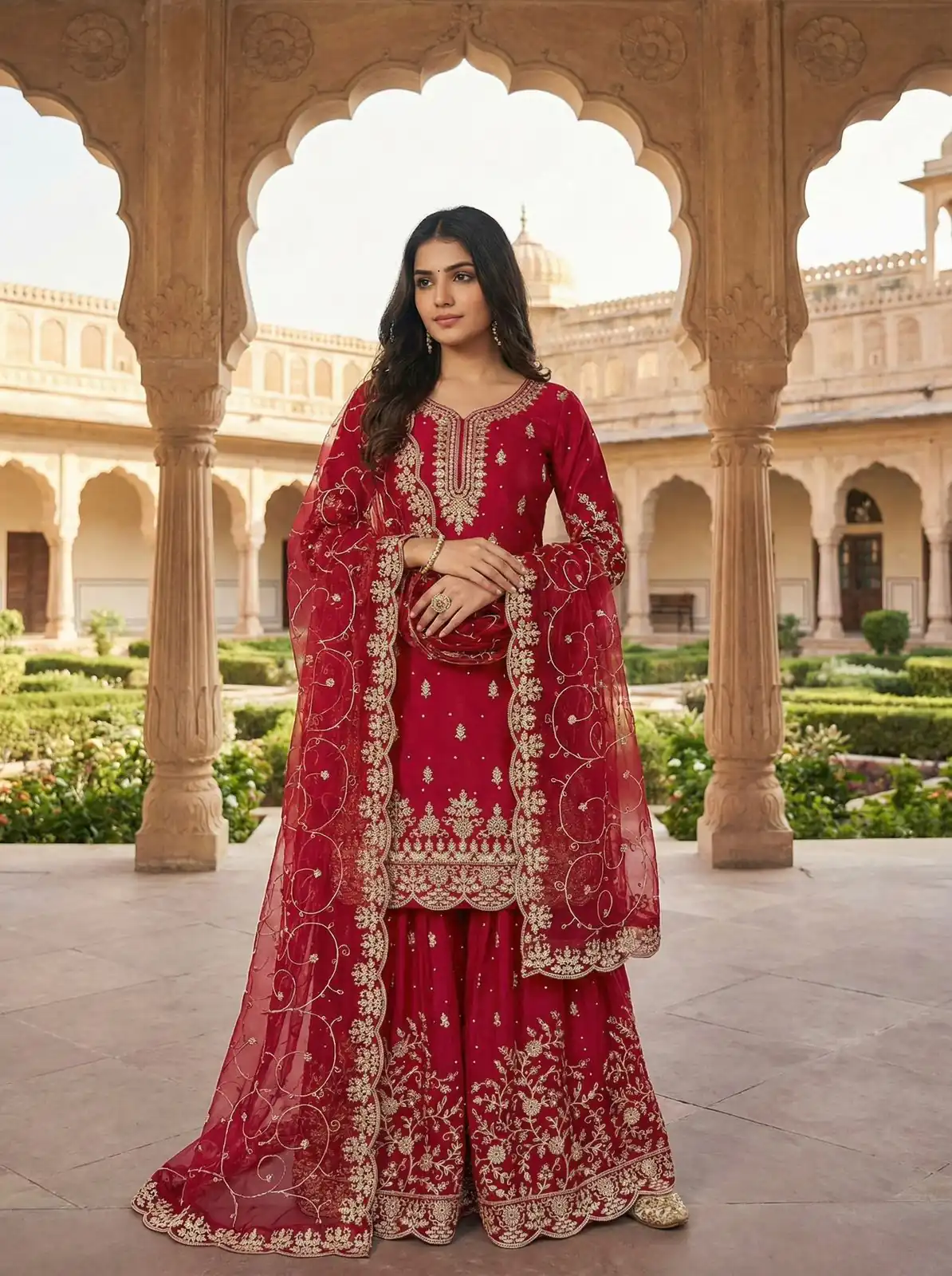 SRK 5319 Red in Organza Silk Embroidery Work & Lace Work Salwar Suit . Now at just ₹2549. Delivery 4-6 Working Days. Shop now. | Jump Suits, Straight Suits, Tops & Bottoms, Track Suits, Trendy Wear, Casual Suits, Creative suits, Designer Suits, Palazzo Suits, Party Wear Suits, Patiala Suits, Salwar suit