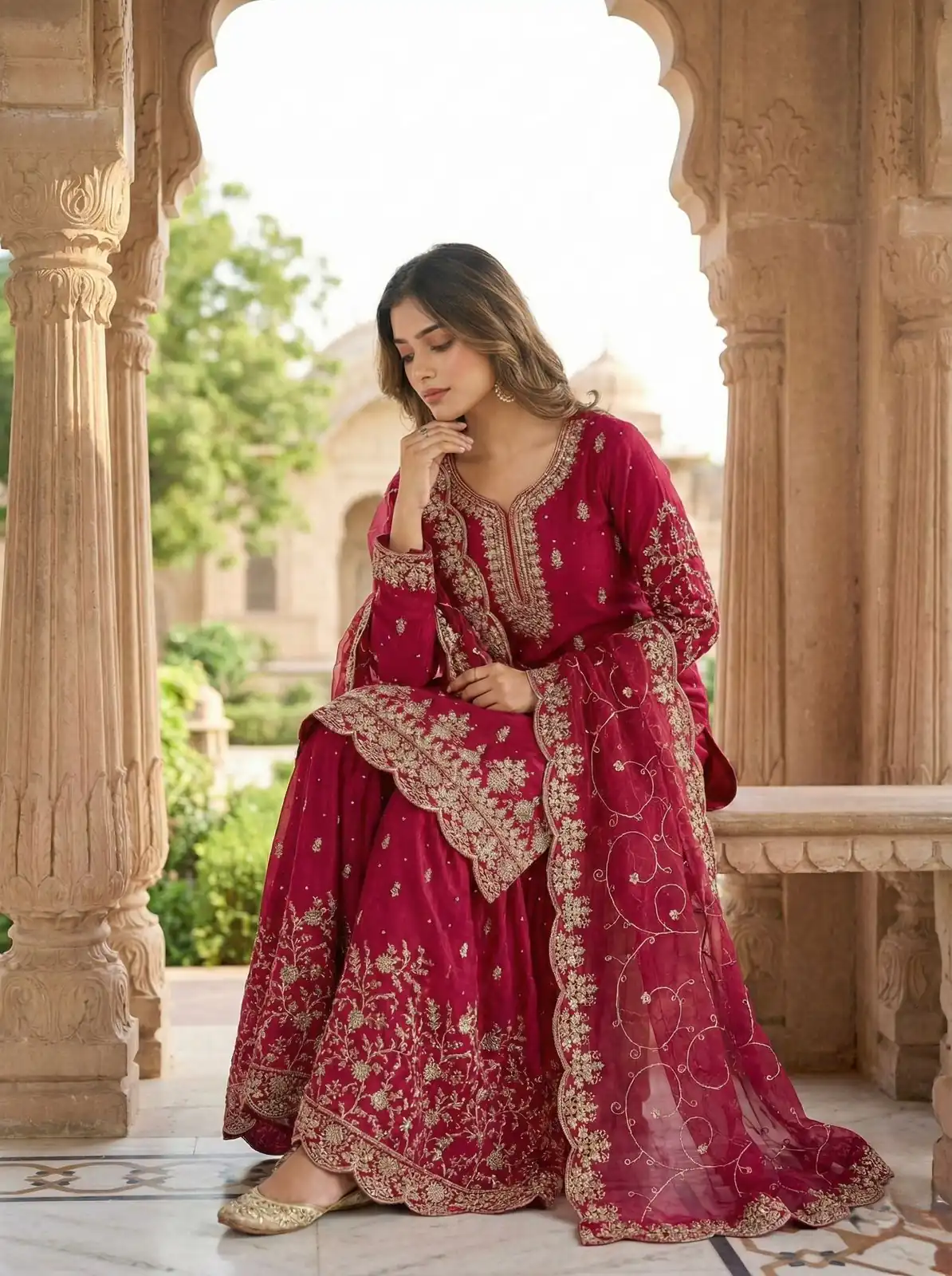 SRK 5319 Red in Organza Silk Embroidery Work & Lace Work Salwar Suit . Now at just ₹2549. Delivery 4-6 Working Days. Shop now. | Jump Suits, Straight Suits, Tops & Bottoms, Track Suits, Trendy Wear, Casual Suits, Creative suits, Designer Suits, Palazzo Suits, Party Wear Suits, Patiala Suits, Salwar suit