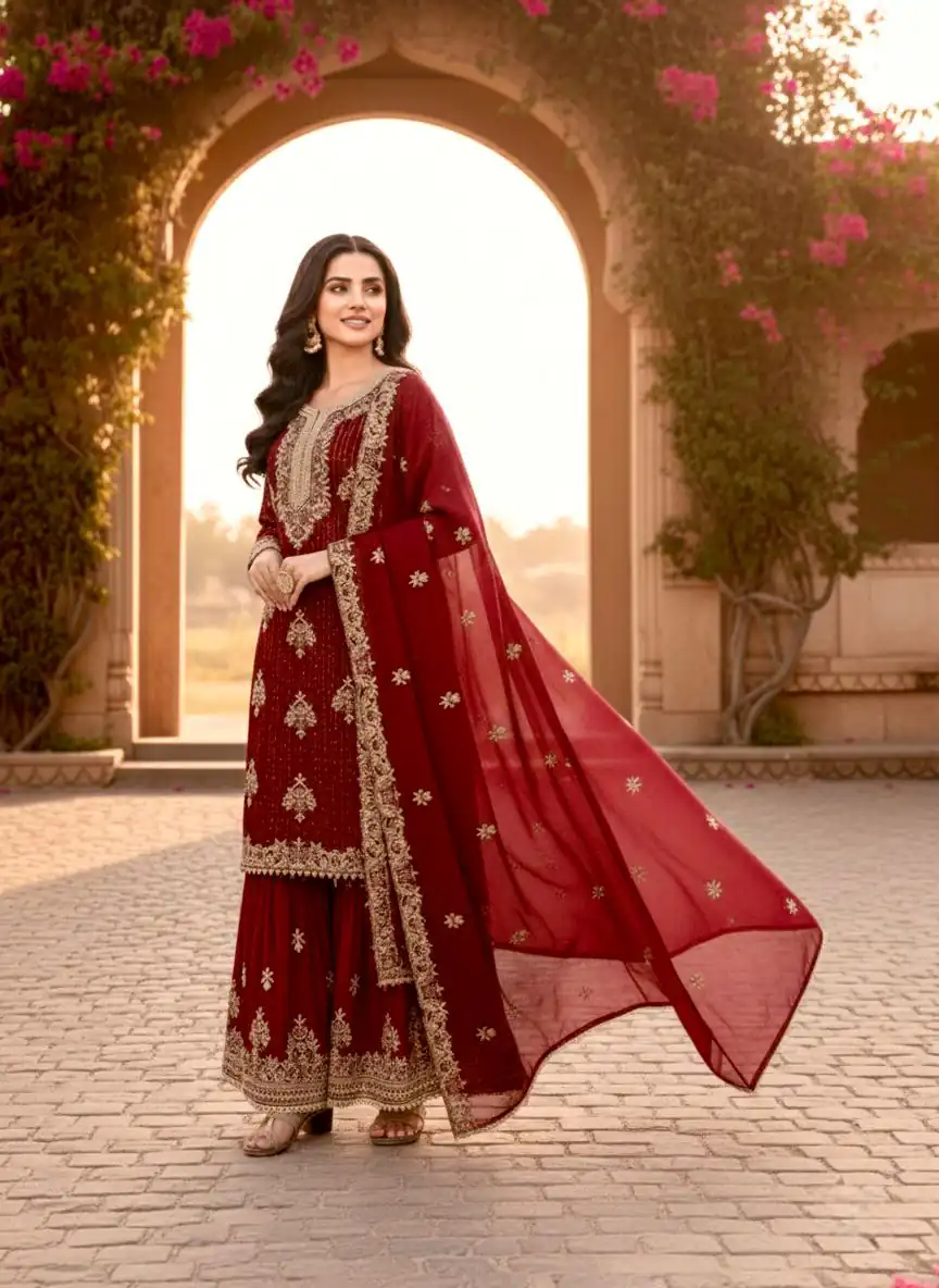 AD 219 Red in Pure Organza Silk Embroidery Work & Cut Work Salwar Suit . Exclusive Offer ₹2499. Delivery 4-6 Working Days. Shop now. | Jump Suits, Straight Suits, Tops & Bottoms, Track Suits, Trendy Wear, Casual Suits, Creative suits, Designer Suits, Palazzo Suits, Party Wear Suits, Patiala Suits, Salwar suit