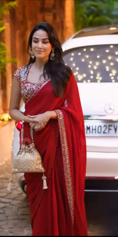 SC 1013 Red Rangoli Silk Saree Perfect for Wedding, Party, Diwali, Onam, Eid – . Get it for ₹1949. Delivery 4-6 Working Days. Shop now. | Bollywood Sarees, Creative Sarees, Designer Sarees, Embroidered Sarees, Ethnic Saree, Modern Digital sarees, Party Wear Sarees, Sarees