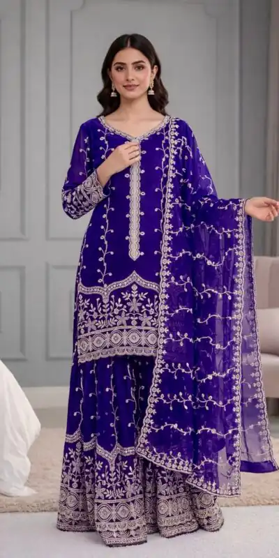 SSR 533 Royal Blue Color Fendy Silk Salwar Suit with Embroidery Work. Affordable Price ₹2149. Delivery 4-6 Working Days. Shop now. | Jump Suits, Straight Suits, Casual Suits, Creative suits, Designer Suits, Palazzo Suits, Party Wear Suits, Patiala Suits, Salwar suit