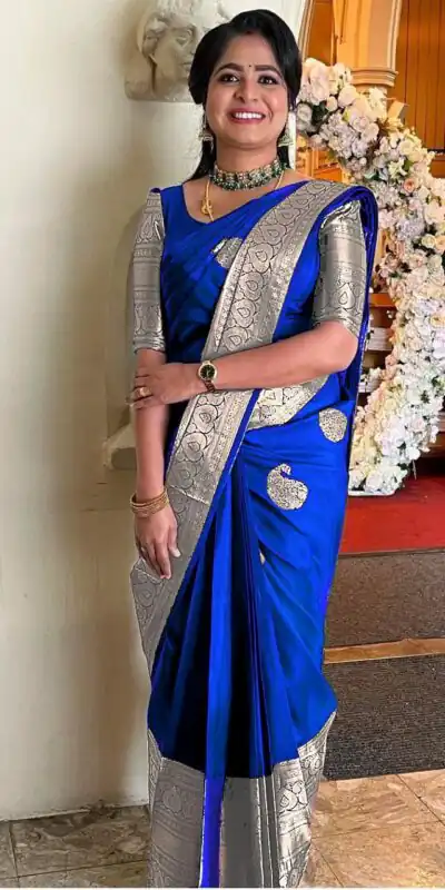 KPR 145 Royal Blue Soft Lichi Silk Jacquard Work All Over Saree for Wedding, Party, Family Gatherings,, Pongal Introductory Price ₹1299. Delivery 4-6 Worki | Bollywood Sarees, Creative Sarees, Designer Sarees, Embroidered Sarees, Ethnic Saree, Modern Digital sarees, Party Wear Sarees, Sarees