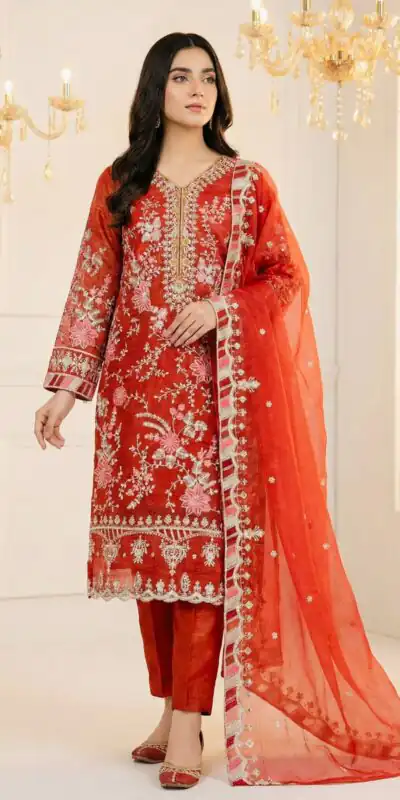 SRK 5321 Rust Crunchy Silk Salwar Suit Perfect for Wedding, Party, Eid, Sangeet, Cultural Events – . Exclusive Offer ₹2499. Delivery 4-6 Working Days. | Jump Suits, Straight Suits, Casual Suits, Creative suits, Designer Suits, Palazzo Suits, Party Wear Suits, Patiala Suits, Salwar suit