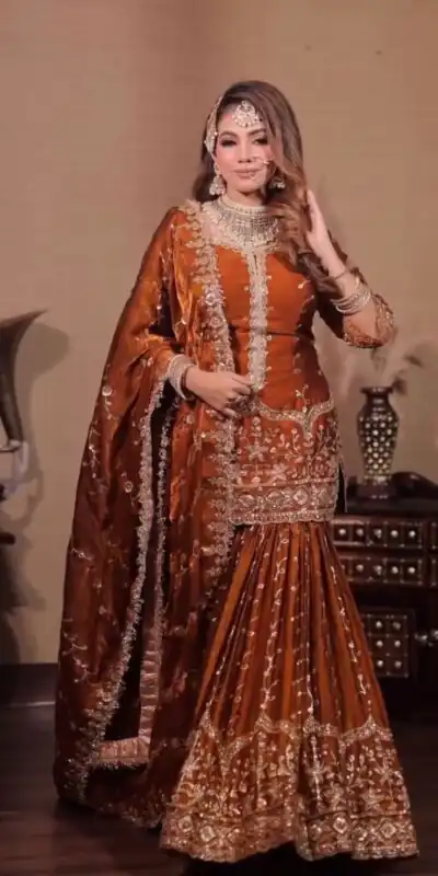 SSR 533 Rust Color Fendy Silk Salwar Suit with Embroidery Work. Affordable Price ₹2149. Delivery 4-6 Working Days. Shop now. | Jump Suits, Straight Suits, Casual Suits, Creative suits, Designer Suits, Palazzo Suits, Party Wear Suits, Patiala Suits, Salwar suit