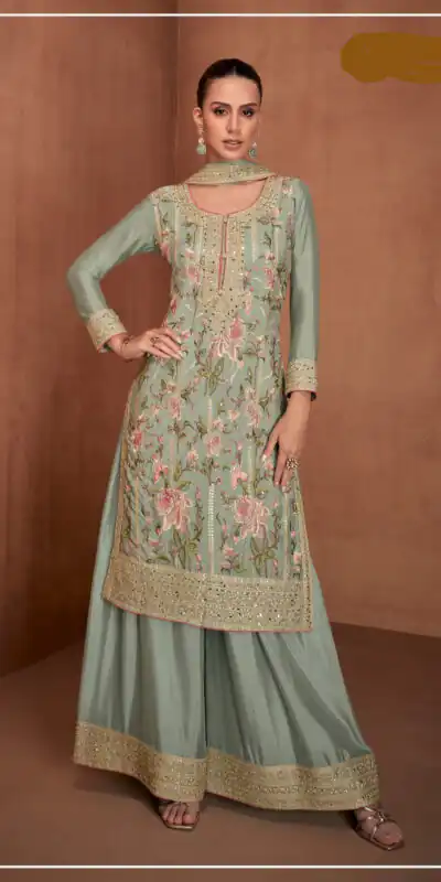 FC 7478 Sea Green in Chinon Embroidery Work Salwar Suit . Special Price ₹3099. Wedding, Party, Festive, Events, Delivery 4-6 Working Days. Shop now. | Jump Suits, Straight Suits, Tops & Bottoms, Track Suits, Trendy Wear, Casual Suits, Creative suits, Designer Suits, Palazzo Suits, Party Wear Suits, Patiala Suits, Salwar suit