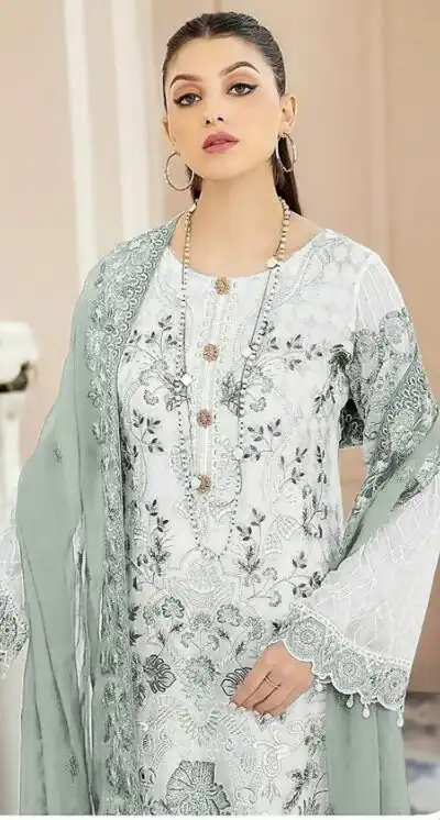 DS SF 123 Sea Green Georgette Salwar Suit Perfect for Wedding, Party, Family Gatherings, Lohri, Mehendi – . Now at just ₹1949. Delivery 4-6 Working Days. | Jump Suits, Straight Suits, Tops & Bottoms, Track Suits, Trendy Wear, Casual Suits, Creative suits, Designer Suits, Palazzo Suits, Party Wear Suits, Patiala Suits, Salwar suit