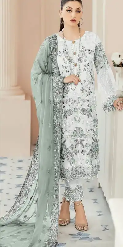 DS SF 123 Sea Green Georgette Salwar Suit Perfect for Wedding, Party, Family Gatherings, Lohri, Mehendi – . Now at just ₹1949. Delivery 4-6 Working Days. | Jump Suits, Straight Suits, Tops & Bottoms, Track Suits, Trendy Wear, Casual Suits, Creative suits, Designer Suits, Palazzo Suits, Party Wear Suits, Patiala Suits, Salwar suit