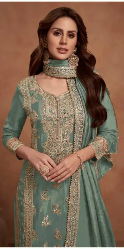 FC 1125 Sea Green Vichitra Salwar Suit with Embroidery Work & Lace Work. Available at ₹3049 only. Delivery 4-6 Working Days. Shop now. | Jump Suits, Straight Suits, Tops & Bottoms, Track Suits, Trendy Wear, Casual Suits, Creative suits, Designer Suits, Palazzo Suits, Party Wear Suits, Patiala Suits, Salwar suit