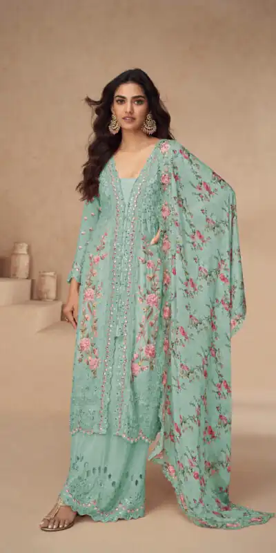 FC 10154 Sea Green Color Vichitra Salwar Suit with Embroidery Work. Special Price ₹3349. Delivery 4-6 Working Days. Shop now. | Jump Suits, Straight Suits, Tops & Bottoms, Track Suits, Trendy Wear, Casual Suits, Creative suits, Designer Suits, Palazzo Suits, Party Wear Suits, Patiala Suits, Salwar suit