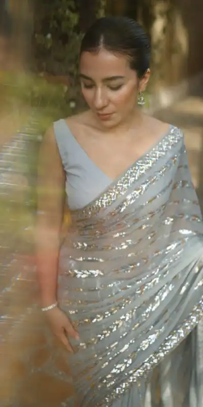 JR 635 Silver Georgette Saree with Lace Work & Embroidery Work. Exclusive Offer ₹1949. Delivery 4-6 Working Days. Shop now. | Bollywood Sarees, Creative Sarees, Designer Sarees, Embroidered Sarees, Ethnic Saree, Modern Digital sarees, Party Wear Sarees, Sarees