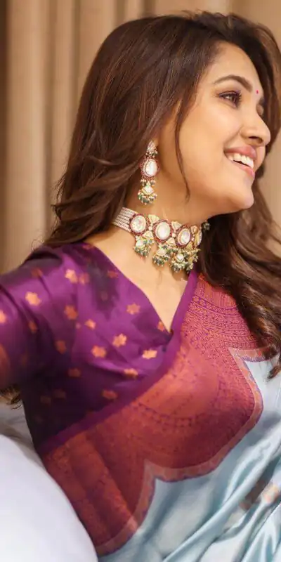 KPR 133 Sky Blue Color Soft Lichi Silk Saree with Designer Work. Exclusive Offer ₹1399. Delivery 4-6 Working Days. Shop now. | Bollywood Sarees, Creative Sarees, Designer Sarees, Embroidered Sarees, Ethnic Saree, Modern Digital sarees, Party Wear Sarees, Sarees