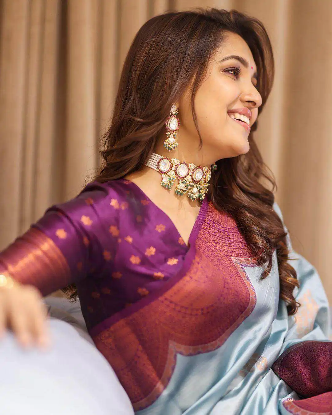 KPR 133 Sky Blue Color Soft Lichi Silk Saree with Designer Work. Exclusive Offer ₹1399. Delivery 4-6 Working Days. Shop now. | Bollywood Sarees, Creative Sarees, Designer Sarees, Embroidered Sarees, Ethnic Saree, Modern Digital sarees, Party Wear Sarees, Sarees