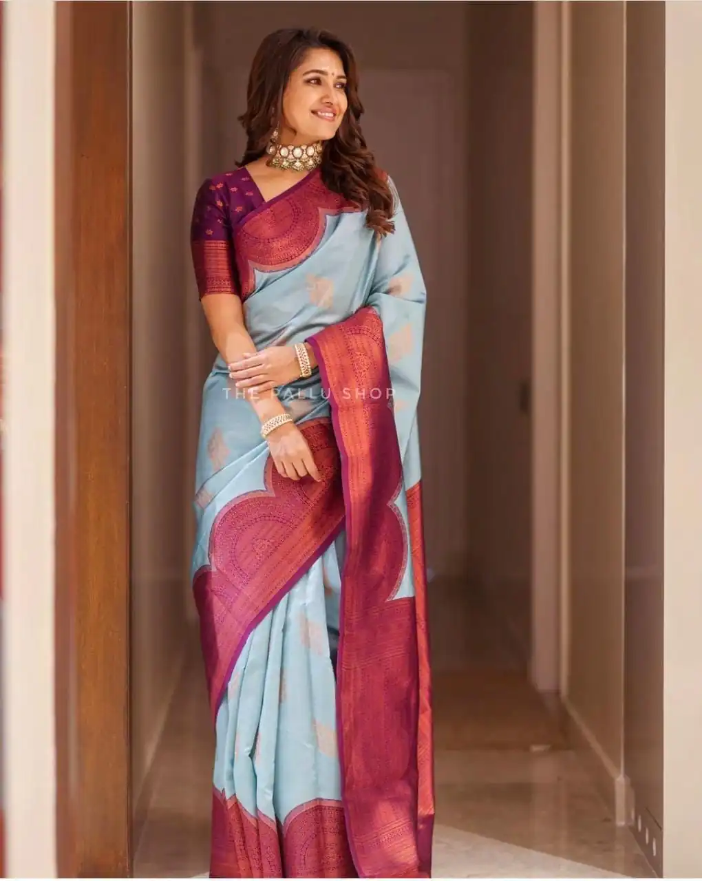 KPR 133 Sky Blue Color Soft Lichi Silk Saree with Designer Work. Exclusive Offer ₹1399. Delivery 4-6 Working Days. Shop now. | Bollywood Sarees, Creative Sarees, Designer Sarees, Embroidered Sarees, Ethnic Saree, Modern Digital sarees, Party Wear Sarees, Sarees
